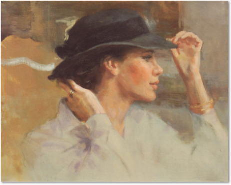 Allo specchio (cappellino nero)